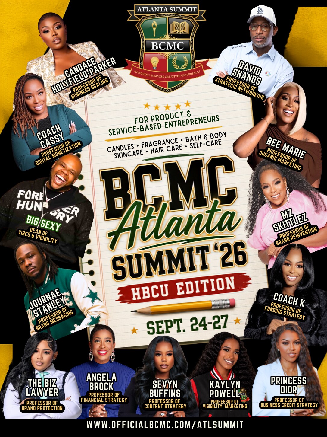 BCMC Atlanta Summit '26 HBCU Edition flier, September 24-27, 2026 in Atlanta