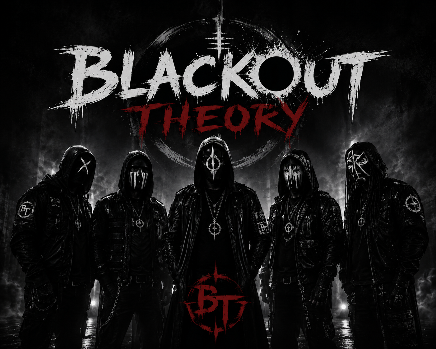 The masked five-piece hard rock band Blackout Theory