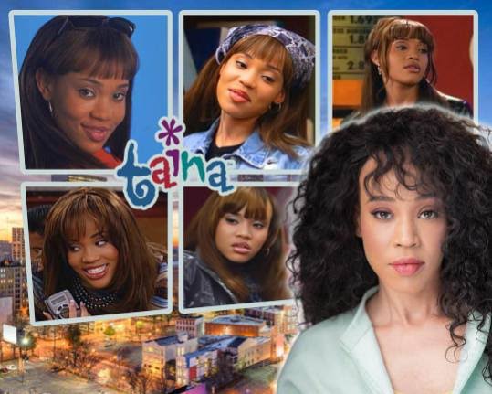 LaTangela Newsome then and now: scenes from Nickelodeon's Taina alongside a recent portrait.